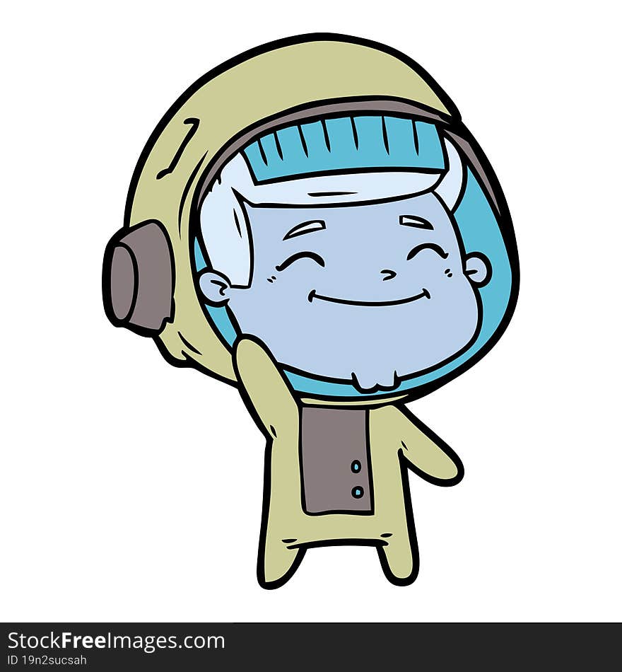 happy cartoon astronaut. happy cartoon astronaut