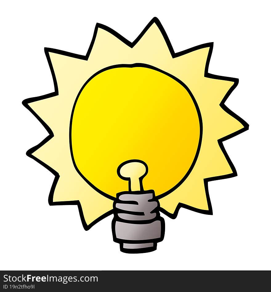 cartoon doodle light bulb