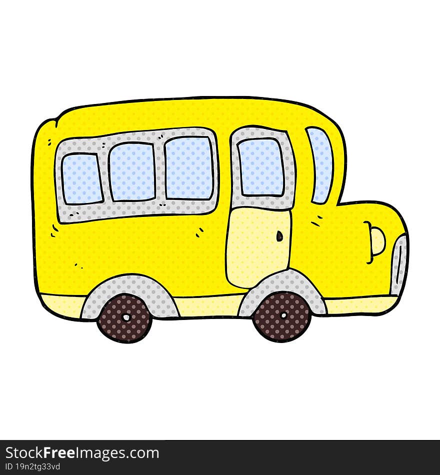 freehand drawn cartoon yellow school bus