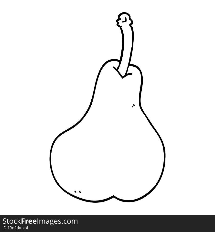 Line Drawing Cartoon Healthy Pear