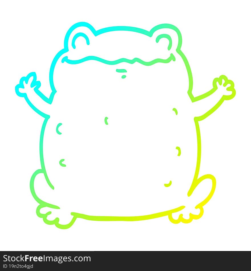 cold gradient line drawing cartoon toad