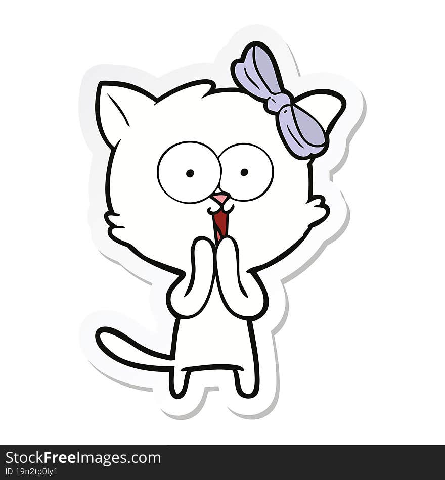 sticker of a cartoon cat