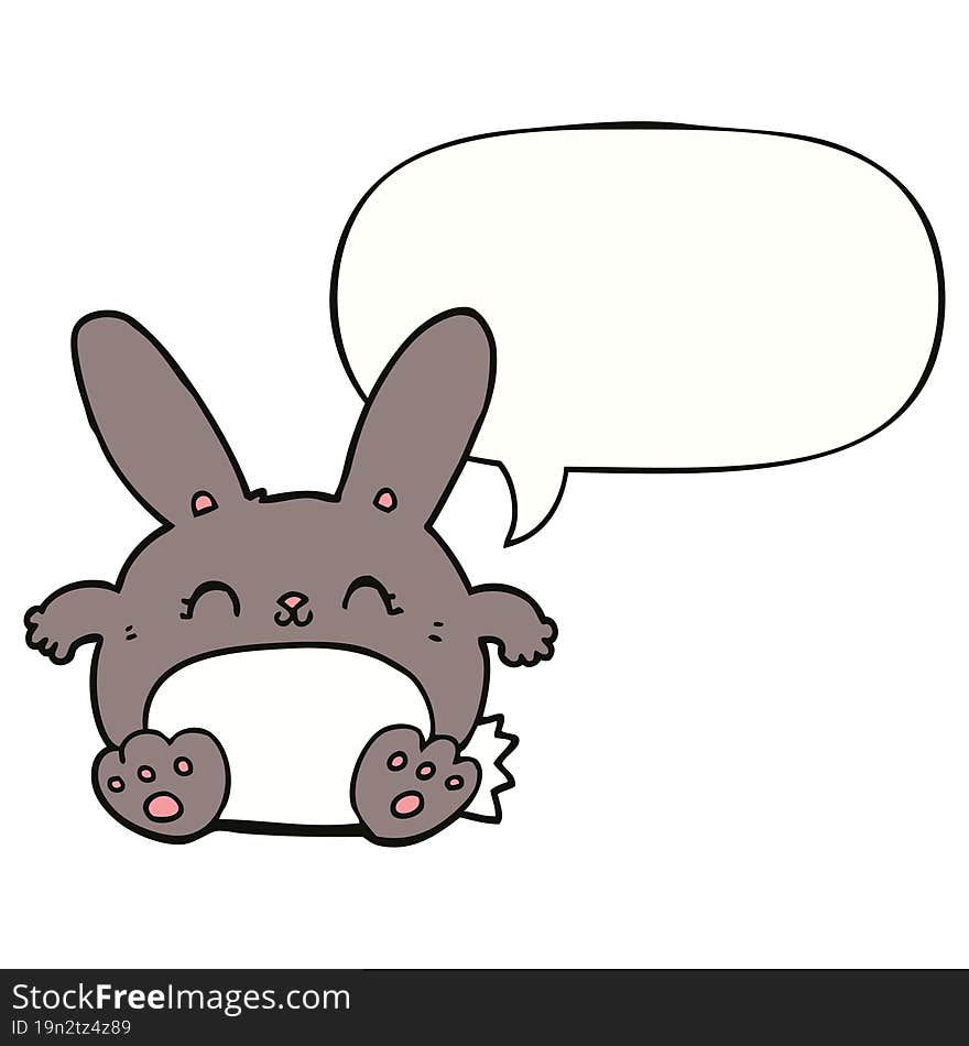 cartoon rabbit and speech bubble