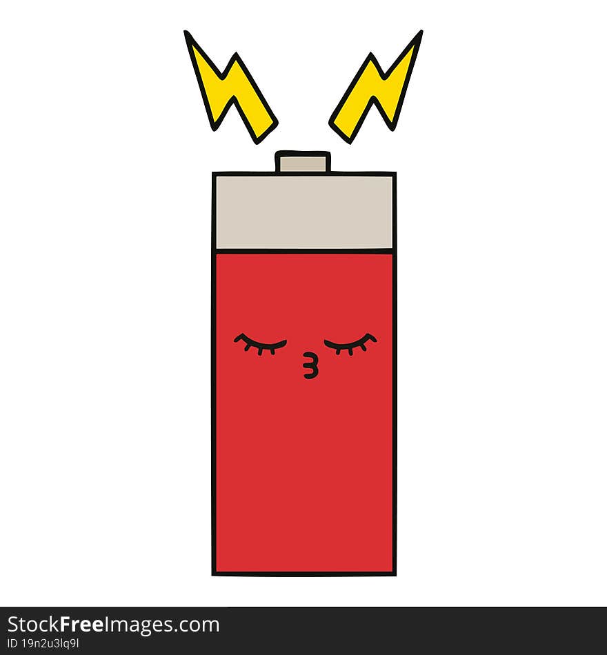 cute cartoon of a battery. cute cartoon of a battery