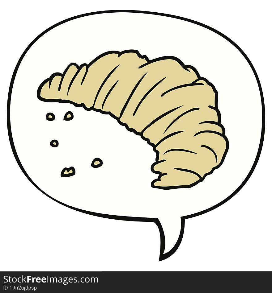 cartoon croissant and speech bubble