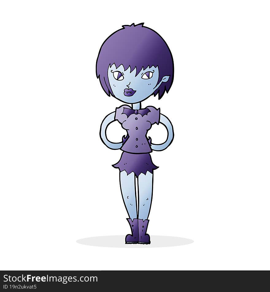 cartoon pretty vampire girl