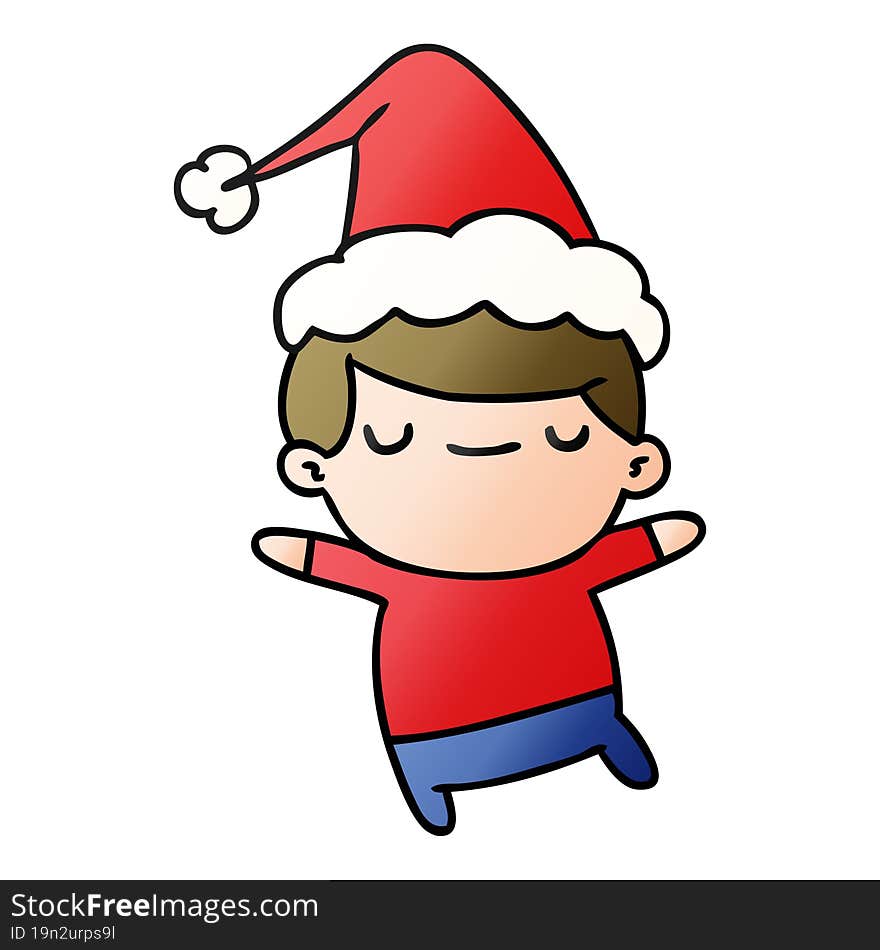 hand drawn christmas gradient cartoon of kawaii boy