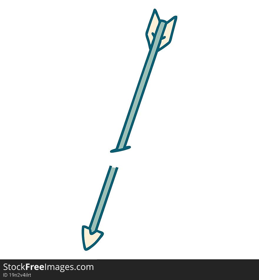 tattoo style icon of an arrow