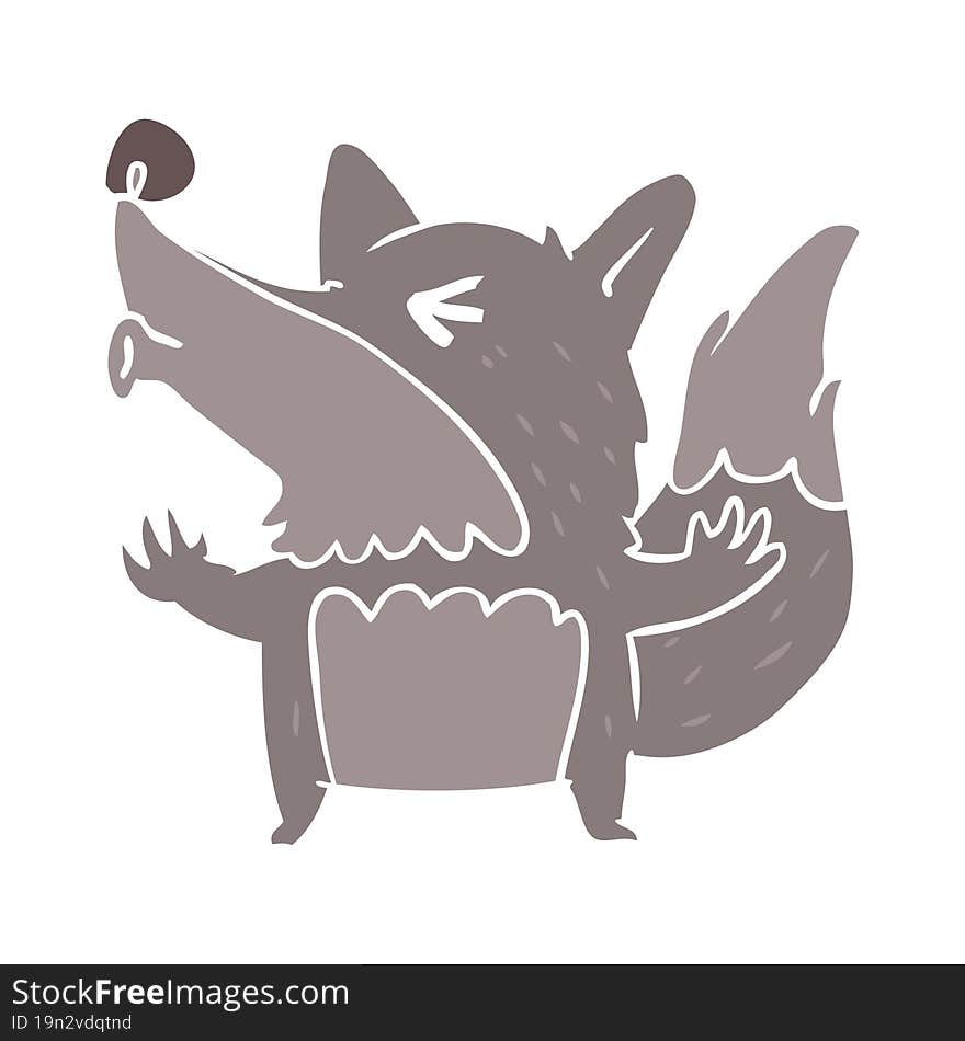 flat color style cartoon werewolf howling. flat color style cartoon werewolf howling