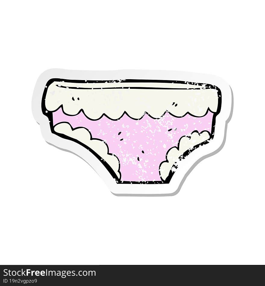 retro distressed sticker of a cartoon underpants