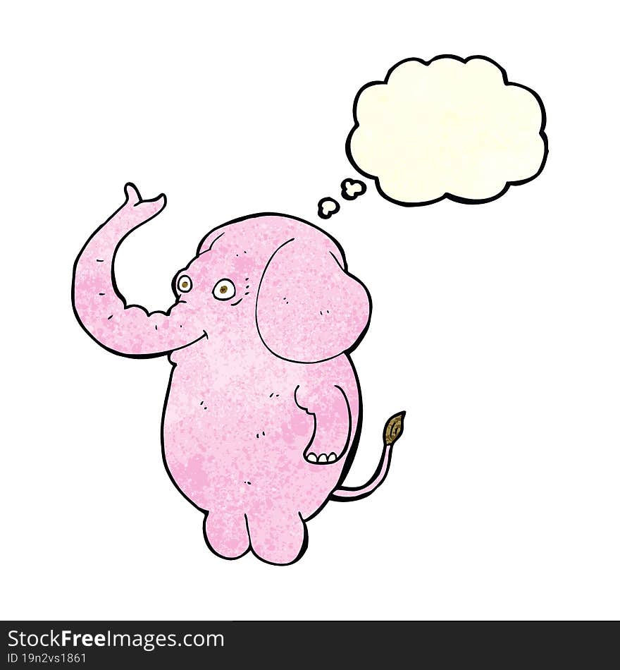 Cartoon Funny Elephant With Thought Bubble