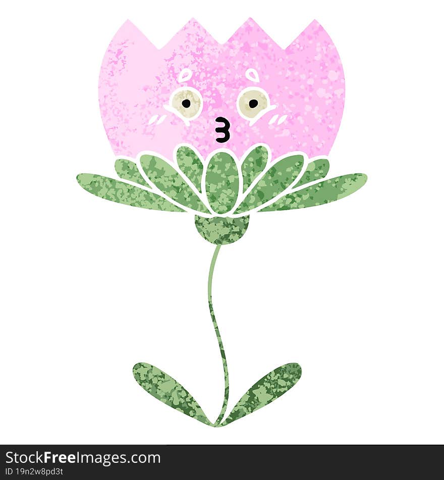 retro illustration style cartoon of a flower