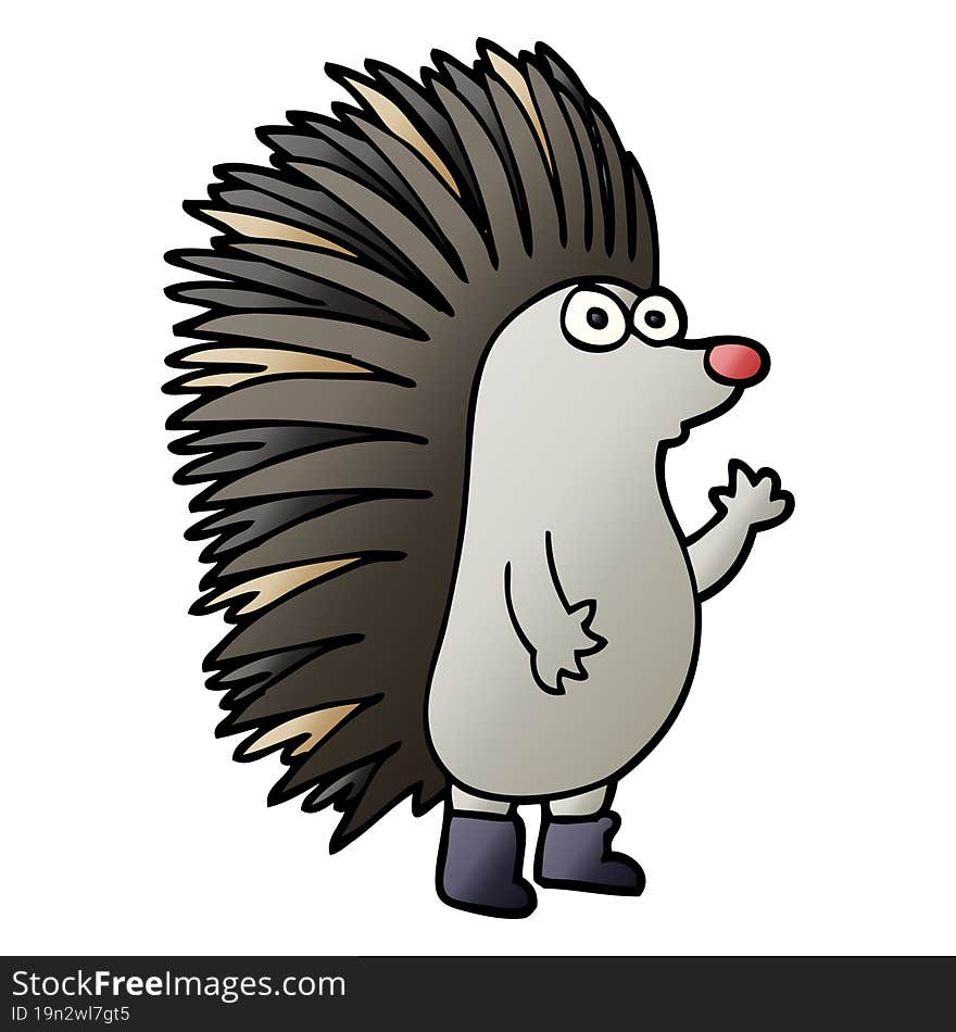 cartoon doodle spiky hedgehog