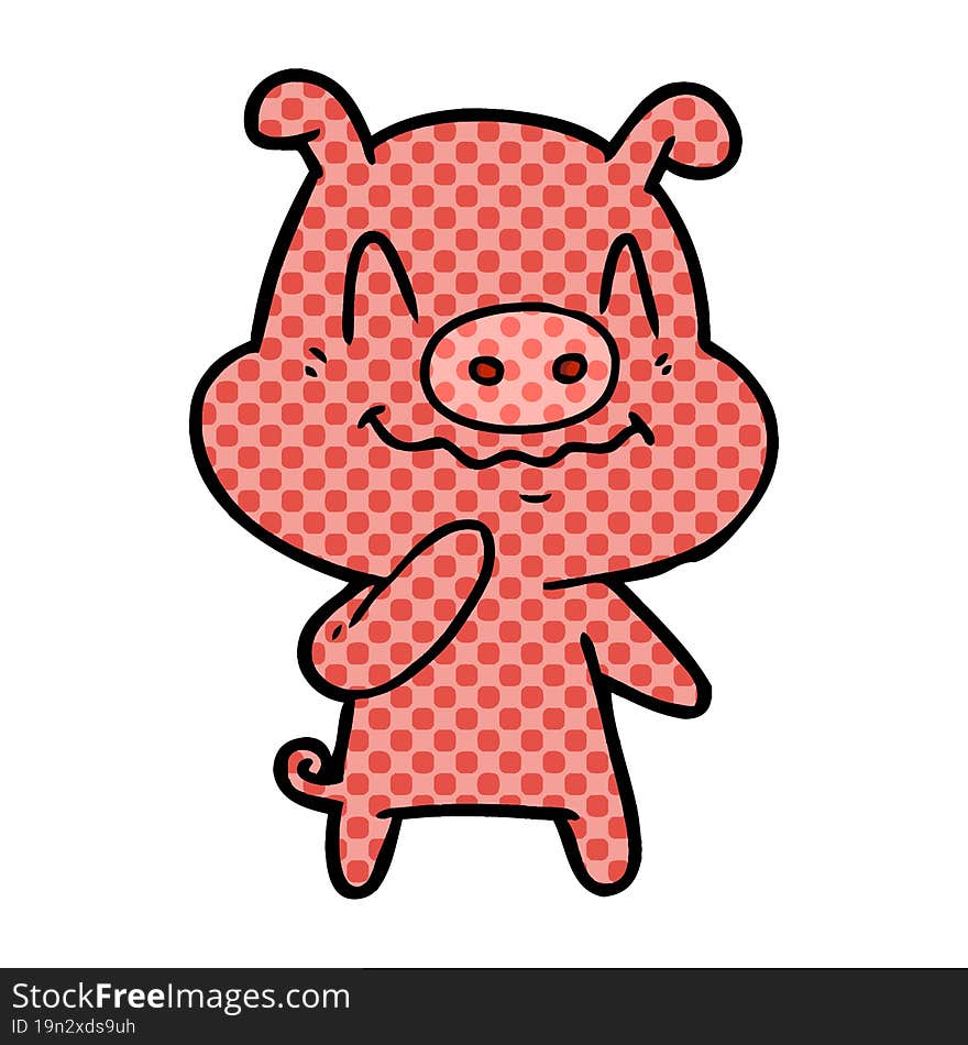 nervous cartoon pig. nervous cartoon pig