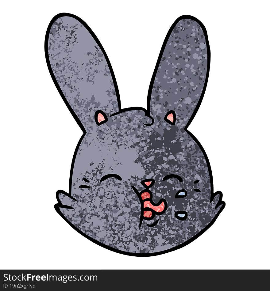 cartoon funny rabbit face. cartoon funny rabbit face