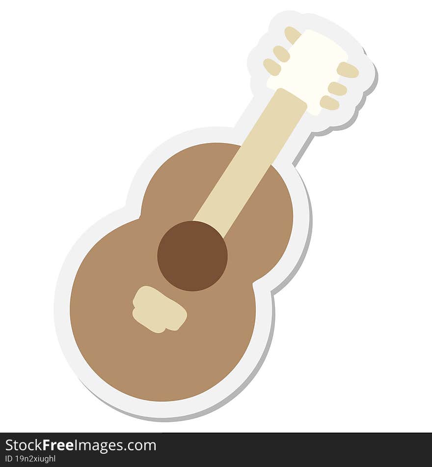 singing acoustic guitar sticker