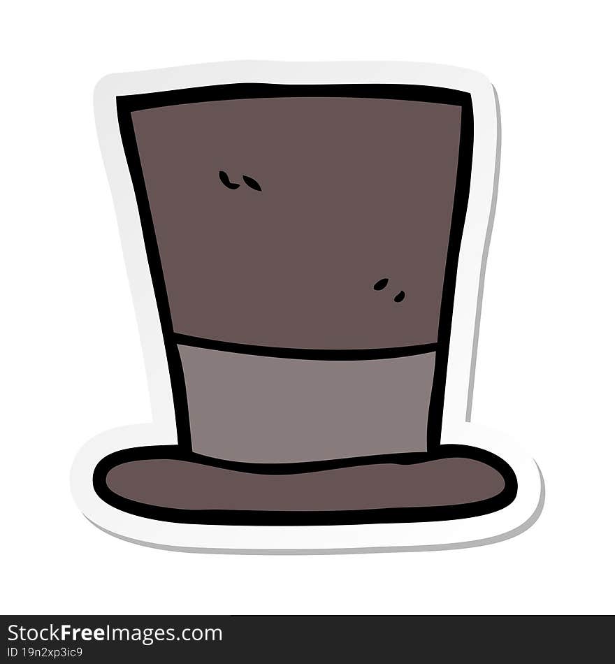 sticker of a cartoon top hat