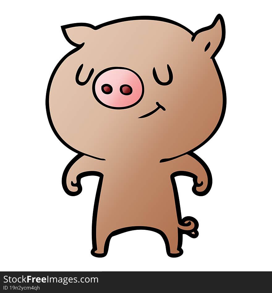 happy cartoon pig. happy cartoon pig