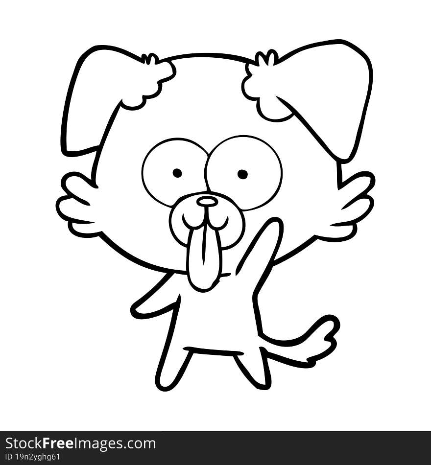 cartoon dog with tongue sticking out. cartoon dog with tongue sticking out