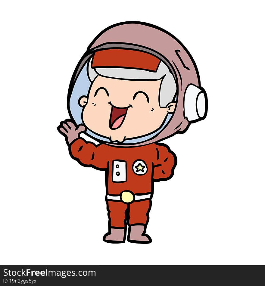 happy cartoon astronaut. happy cartoon astronaut