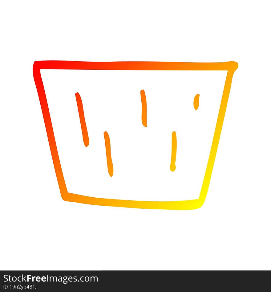 Warm Gradient Line Drawing Cartoon Muffin Pot