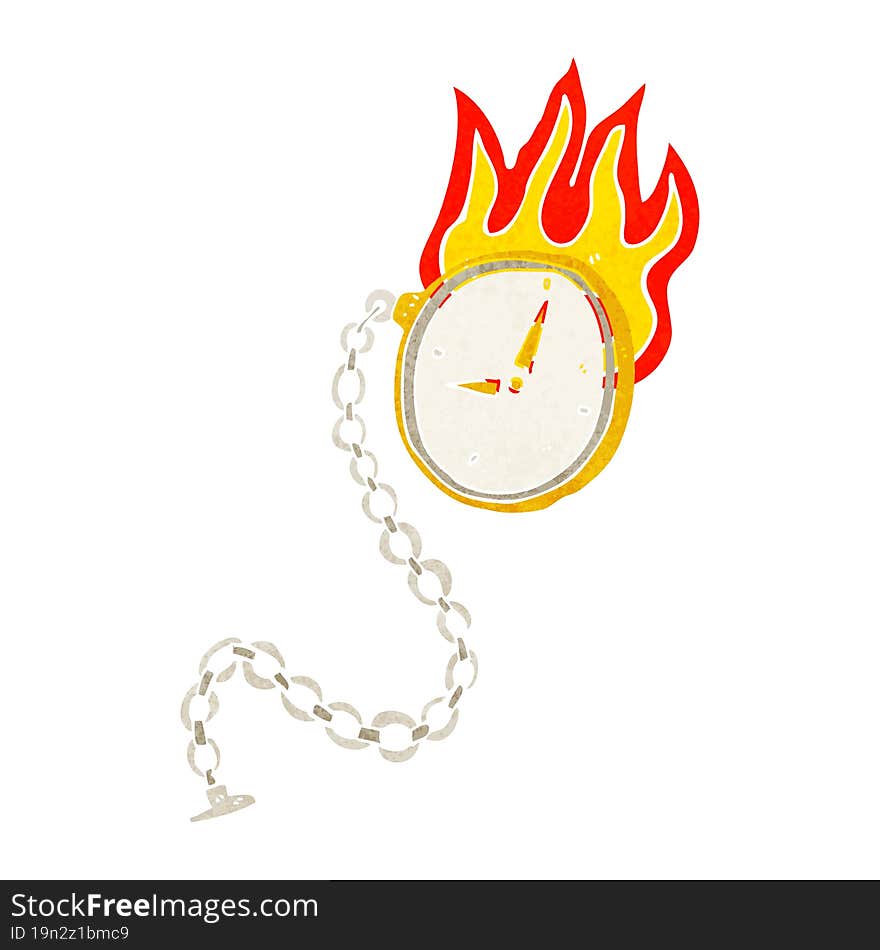 cartoon flaming watch