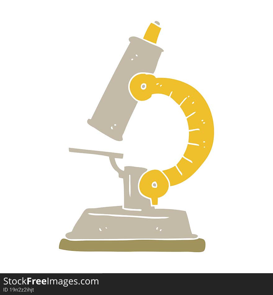 flat color illustration of a cartoon microscope