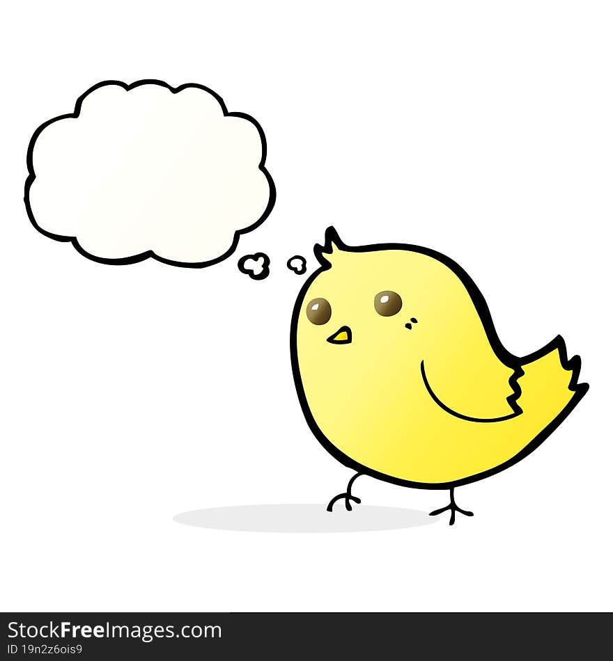 Cartoon Bird With Thought Bubble