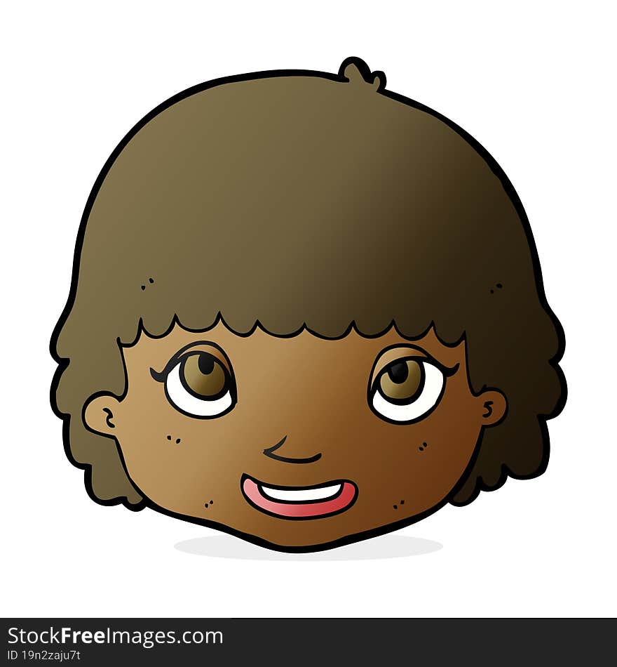 Cartoon Happy Female Face