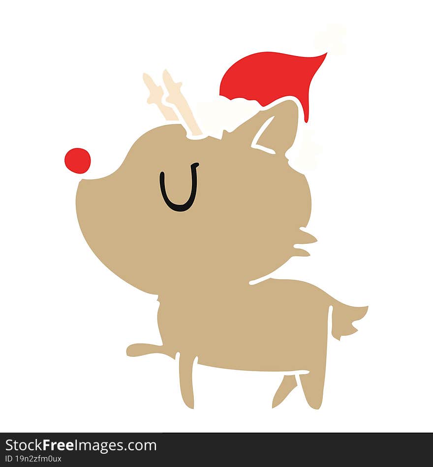 christmas cartoon of kawaii deer