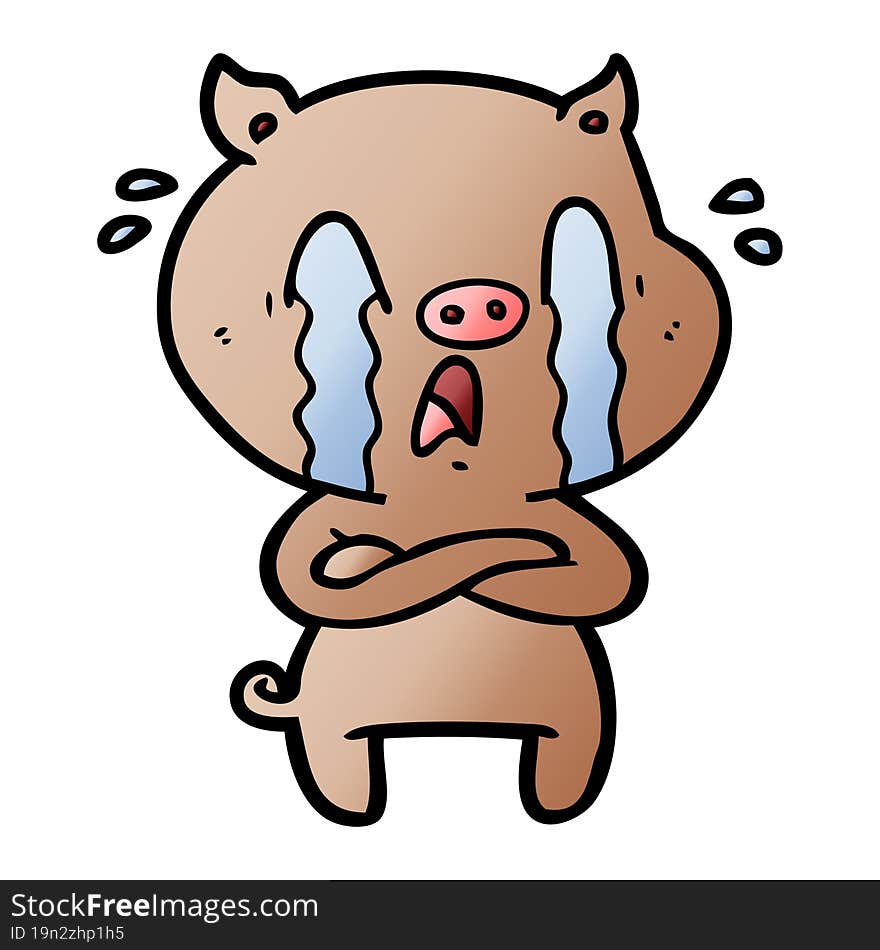 crying pig cartoon. crying pig cartoon