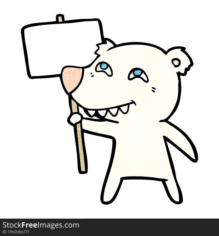 cartoon polar bear showing teeth. cartoon polar bear showing teeth