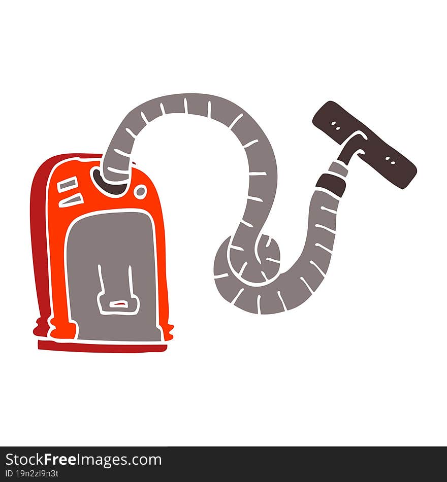 flat color illustration cartoon vacuum cleaner