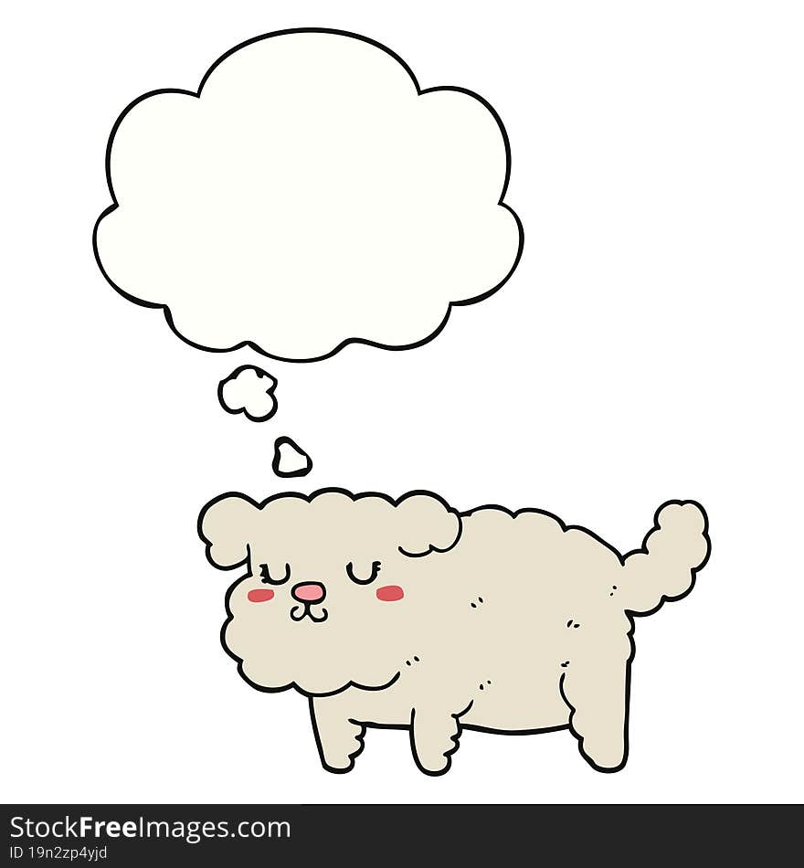 cartoon dog with thought bubble. cartoon dog with thought bubble