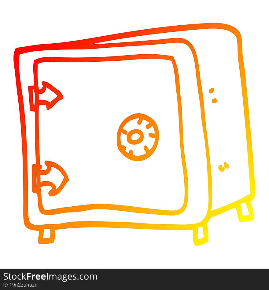 warm gradient line drawing cartoon old safe