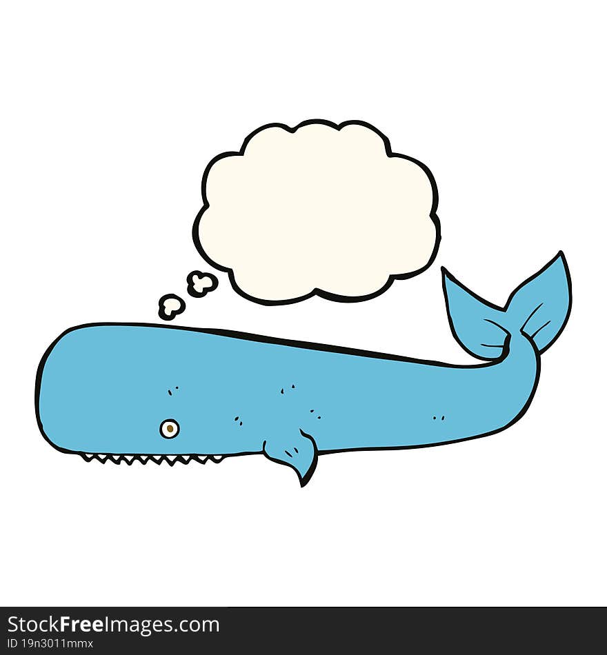 cartoon whale with thought bubble