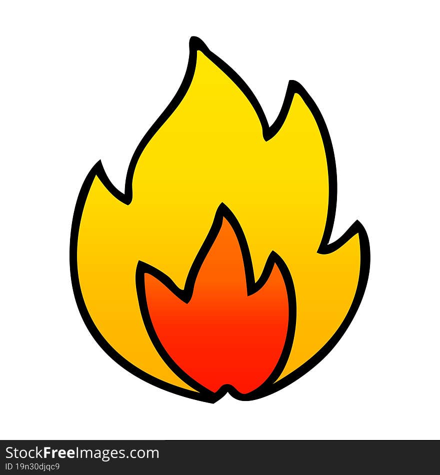 gradient shaded cartoon fire