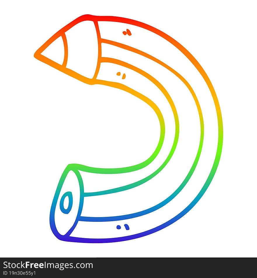 rainbow gradient line drawing of a cartoon colored pencil