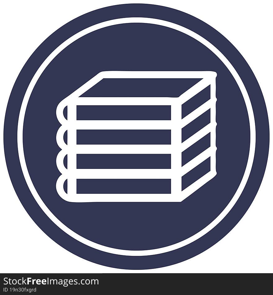 stack of books circular icon