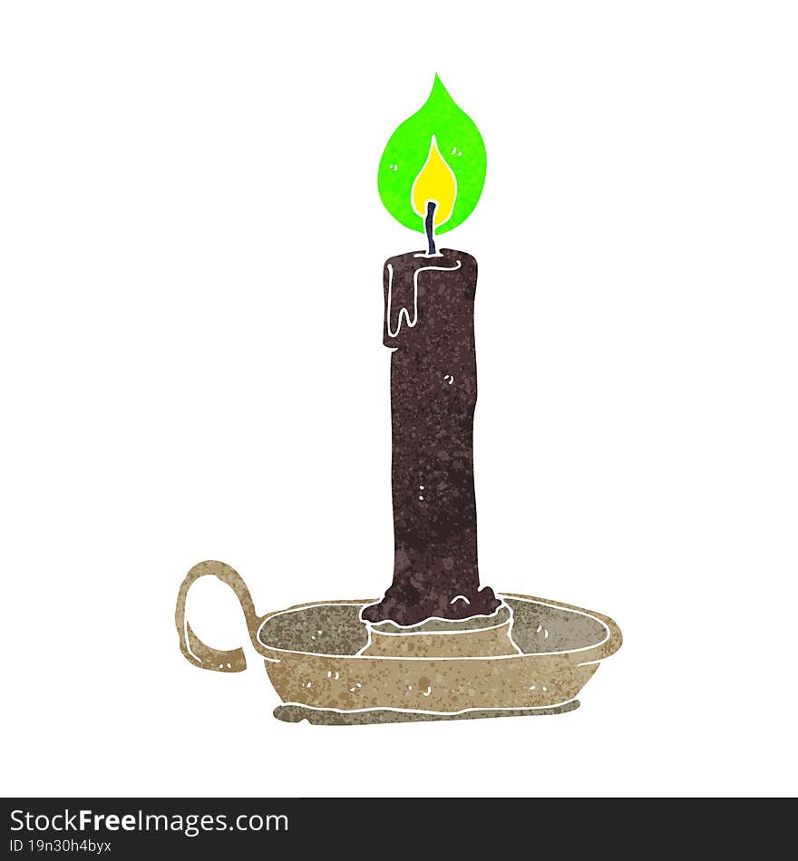 cartoon burning candle