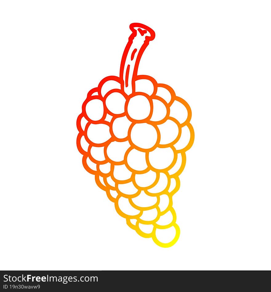 Warm Gradient Line Drawing Cartoon Bunch Of Grapes