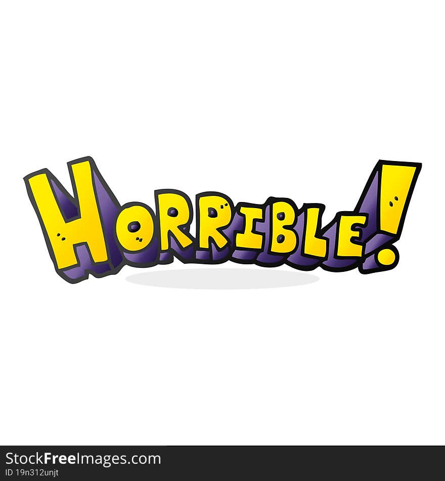 cartoon word horrible