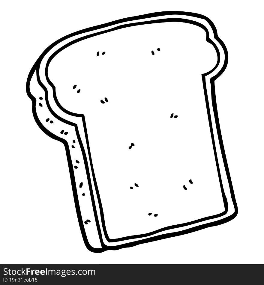 line drawing cartoon slice of bread