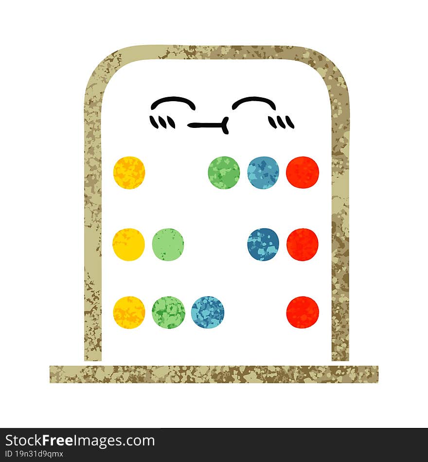 Retro Illustration Style Cartoon Abacus