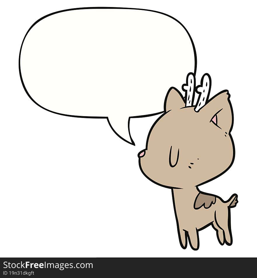 cute cartoon deer with speech bubble. cute cartoon deer with speech bubble