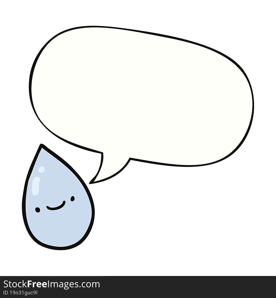 cartoon raindrop with speech bubble. cartoon raindrop with speech bubble