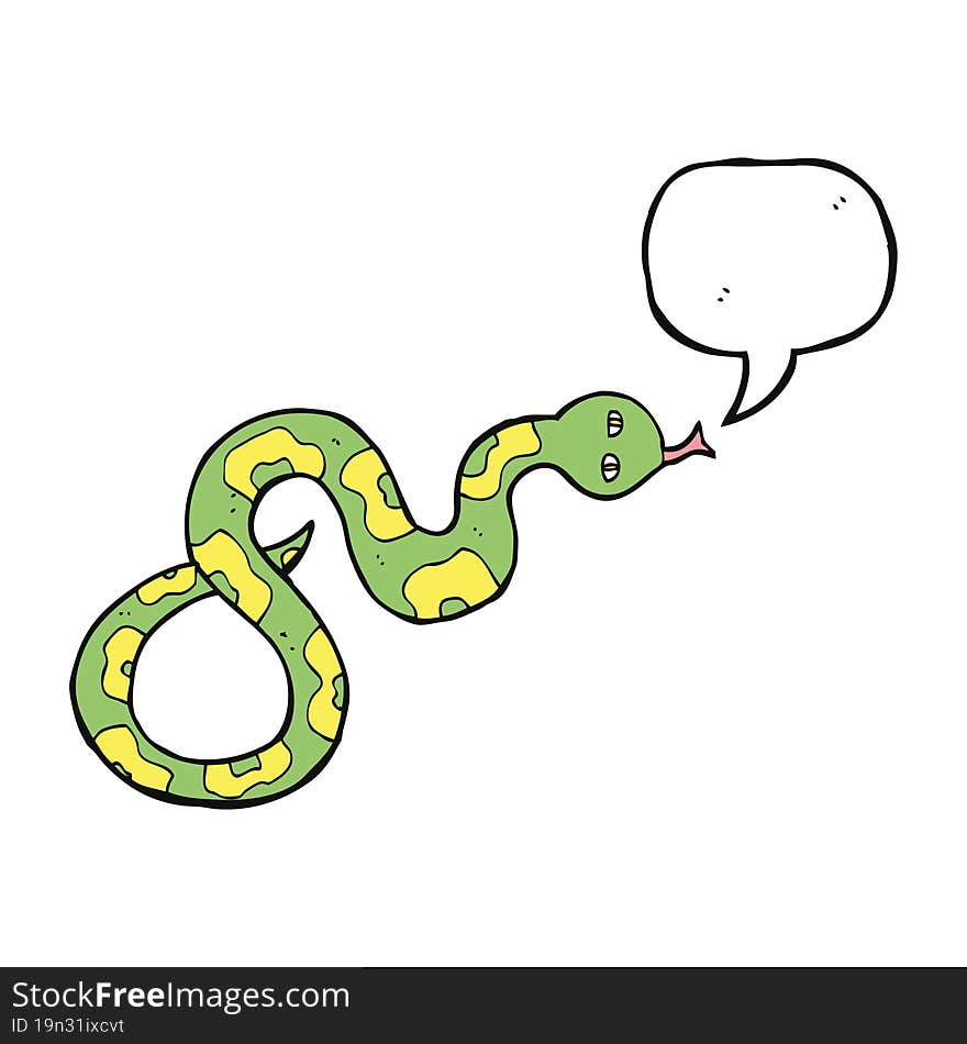 cartoon snake with speech bubble