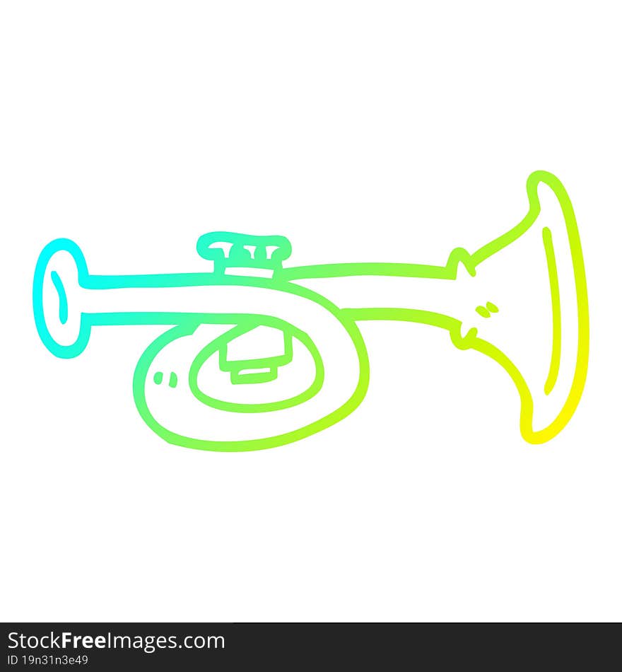 Cold Gradient Line Drawing Cartoon Brass Horn