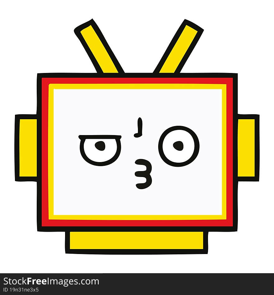 Cute Cartoon Robot Head