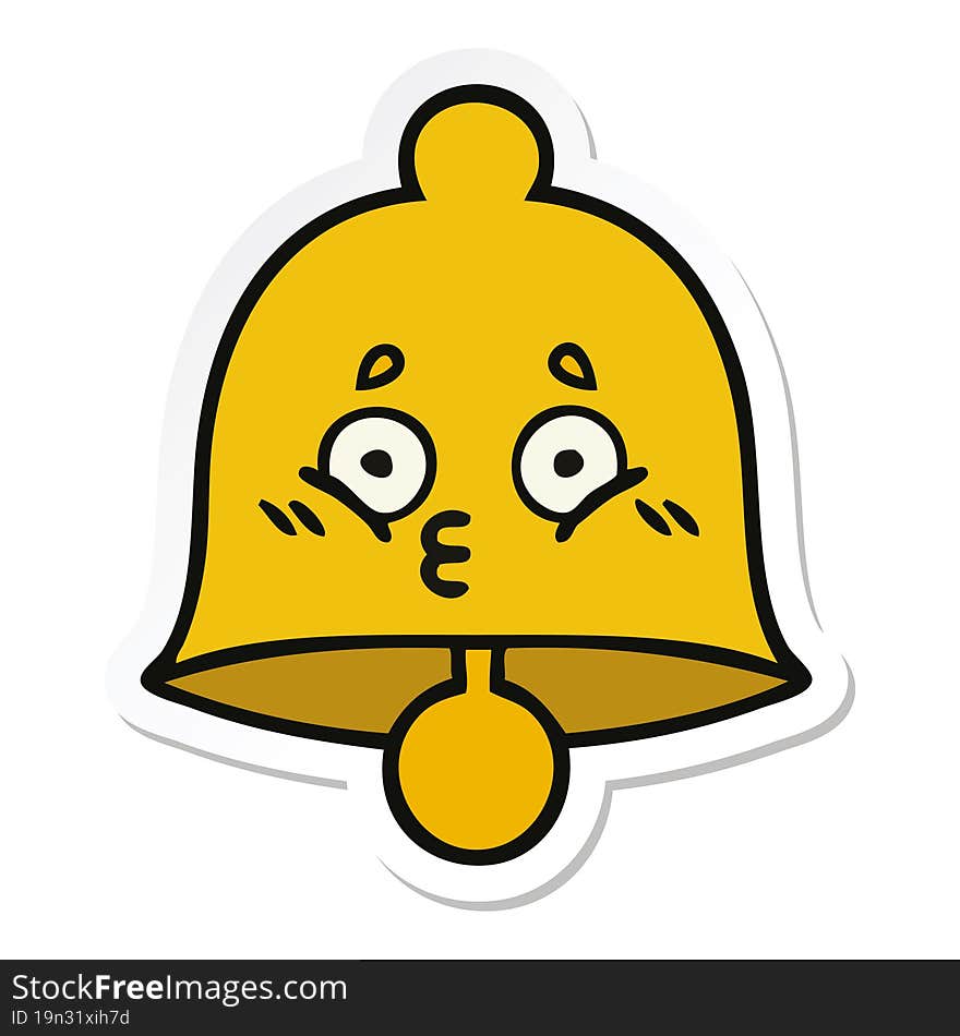 Sticker Of A Cute Cartoon Bell